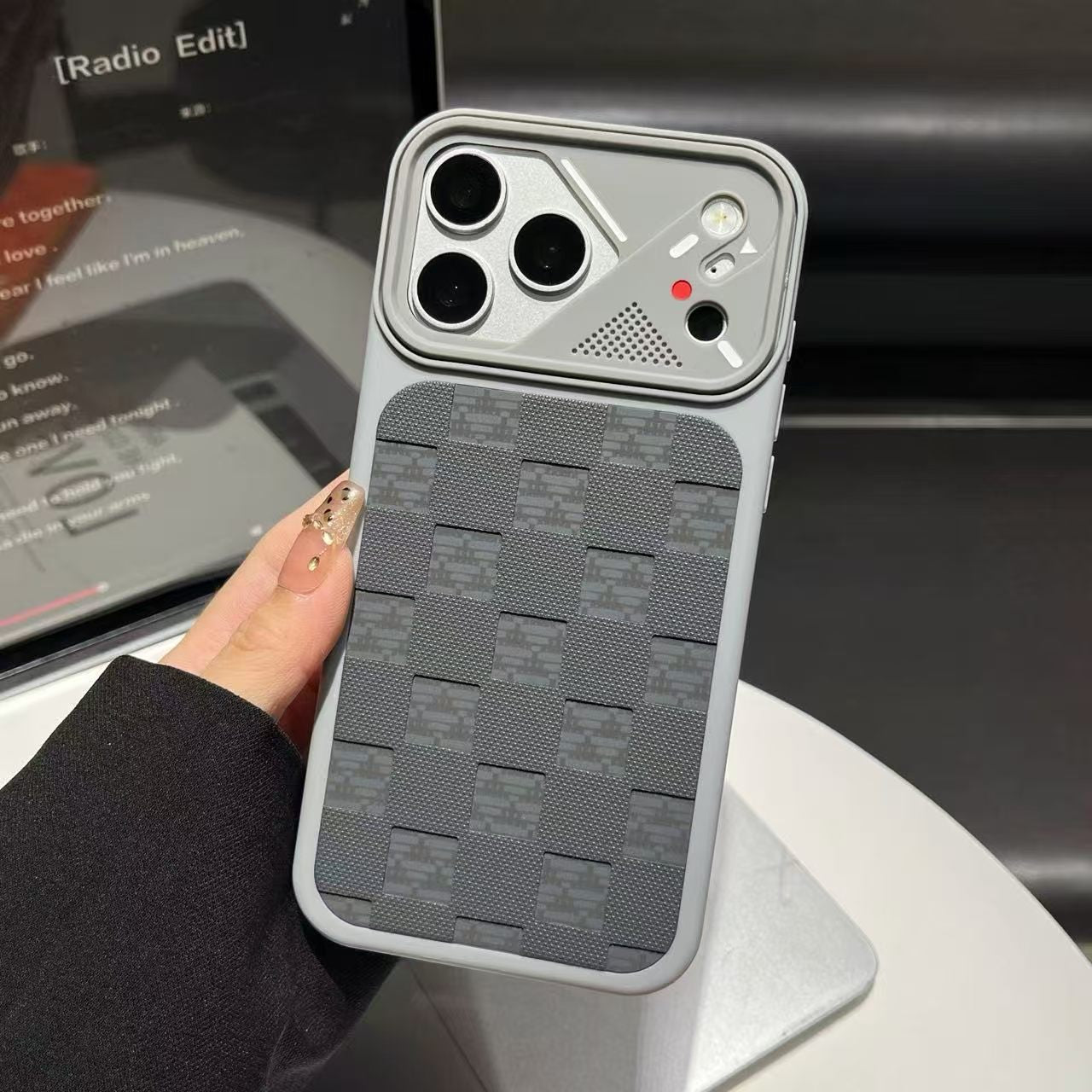 Premium Luxury Checkered Camera Design Case