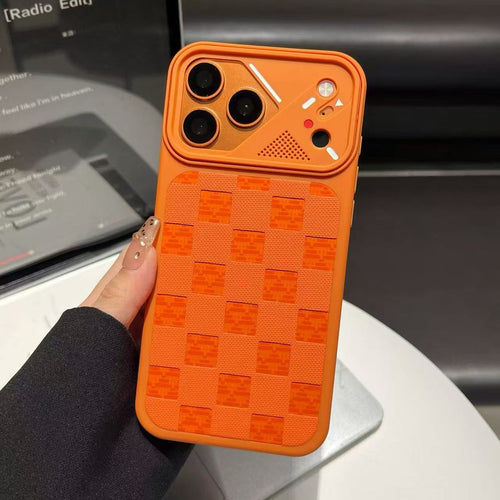 Premium Luxury Checkered Camera Design Case