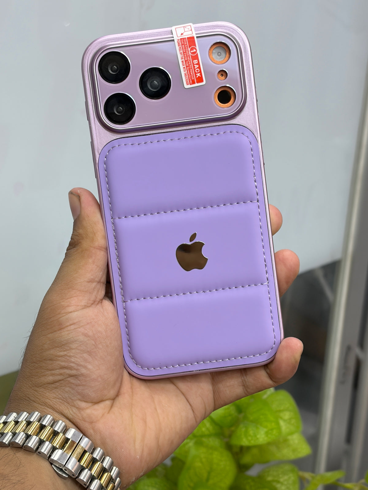 Premium Purple Puffy Case For iPhone With Camera Lense Protection