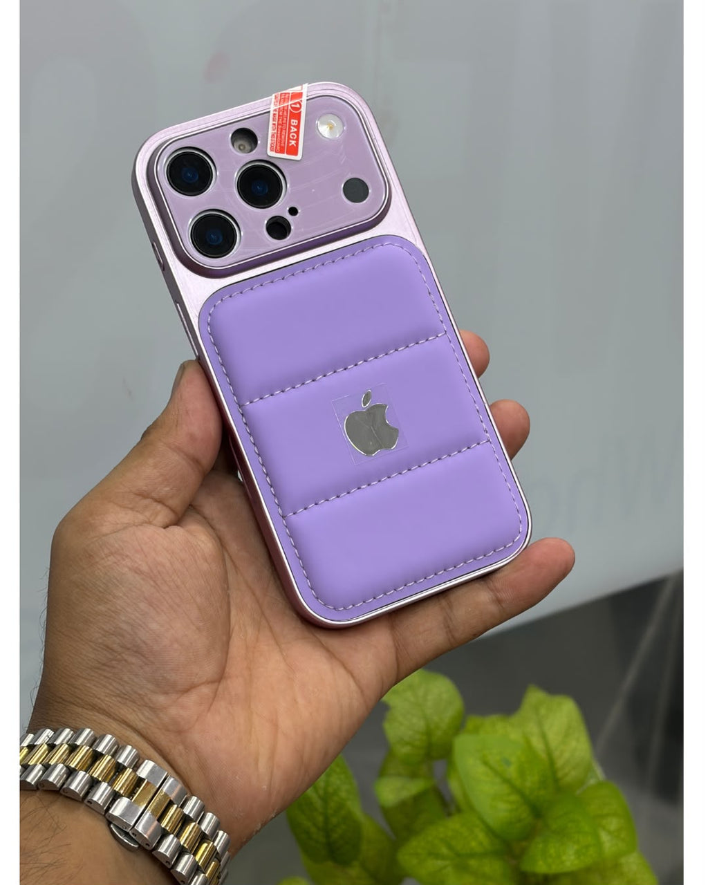 Premium Purple Puffy Case For iPhone With Camera Lense Protection